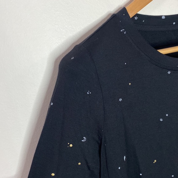 Z Supply scattered gold and silver celestial print Crewneck long sleeve size S - Picture 4 of 12